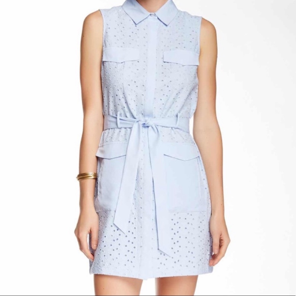 Cece by Cynthia Steffe Blue Eyelet shirtdress